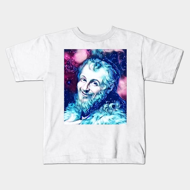 Democritus Snowy Portrait | Democritus Artwork 10 Kids T-Shirt by JustLit